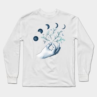 Chin Mudra & Moon Cycle Long Sleeve T-Shirt
